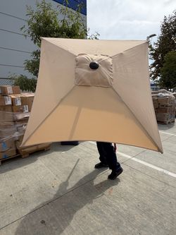 Trenovo 4.9ft Mini Square Patio Umbrella - UV 50+ Waterproof & 4.9ft, New Tan