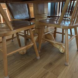 Dining Room Oak Table Four Chairs