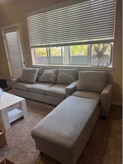 Modern Gray Sectional Sofa with Chaise