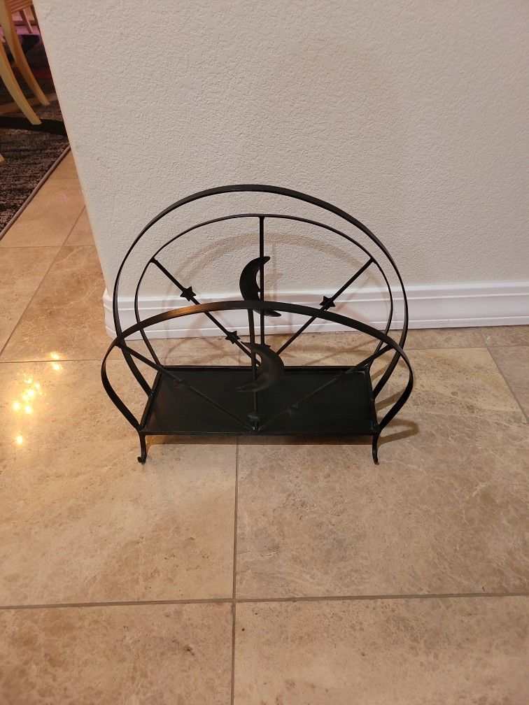 Iron Scrollwork Magazine Rack