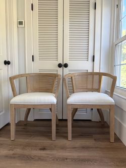 Currant Velvet and Cane Upholstered Dining Chairs $525.00 (MSRP $569.47) OBO