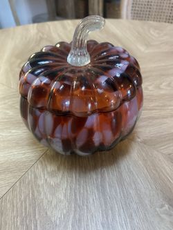 Pumpkin Glass Candle With Removable Lid 