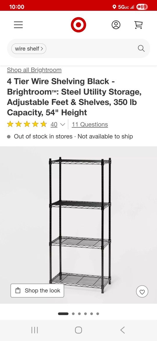 New wire shelving rack 54 inch tall