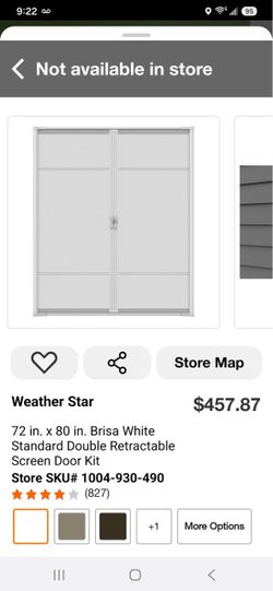 72 in. x 80 in. Brisa White Standard Double Retractable Screen Door Kit