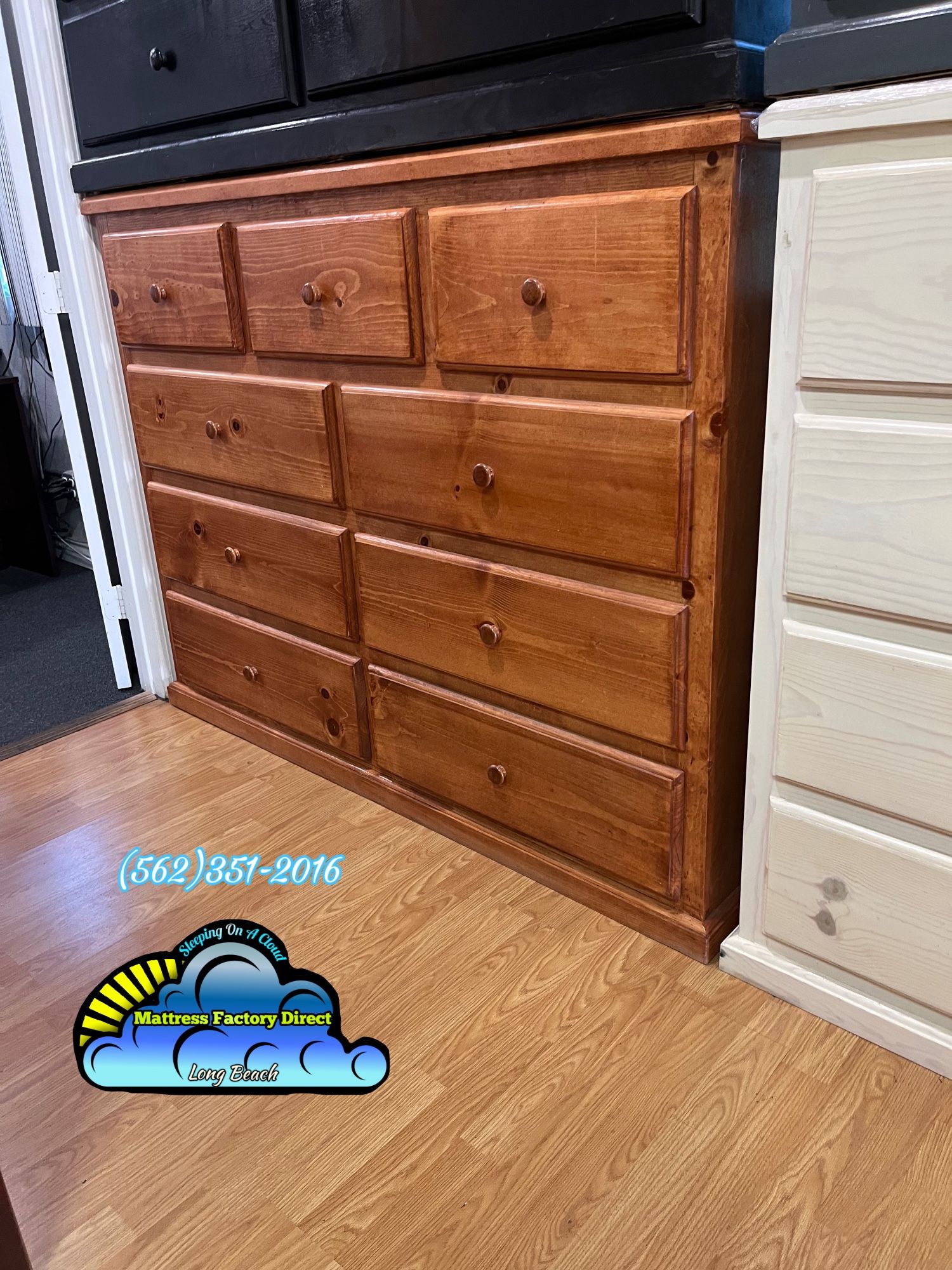 Oak Nine Drawer Pinewood Dresser Cajonera Comoda Home & Garden