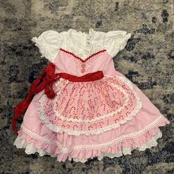 Smocked Sweets Girl Candy Cane Baking Dress 4T