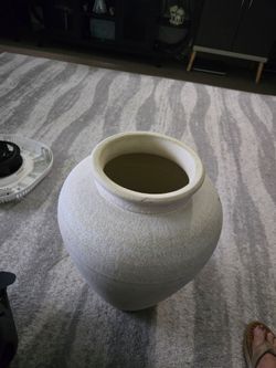 A  beige vase