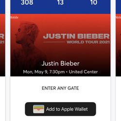  Two Justin Bieber Tickets ! 