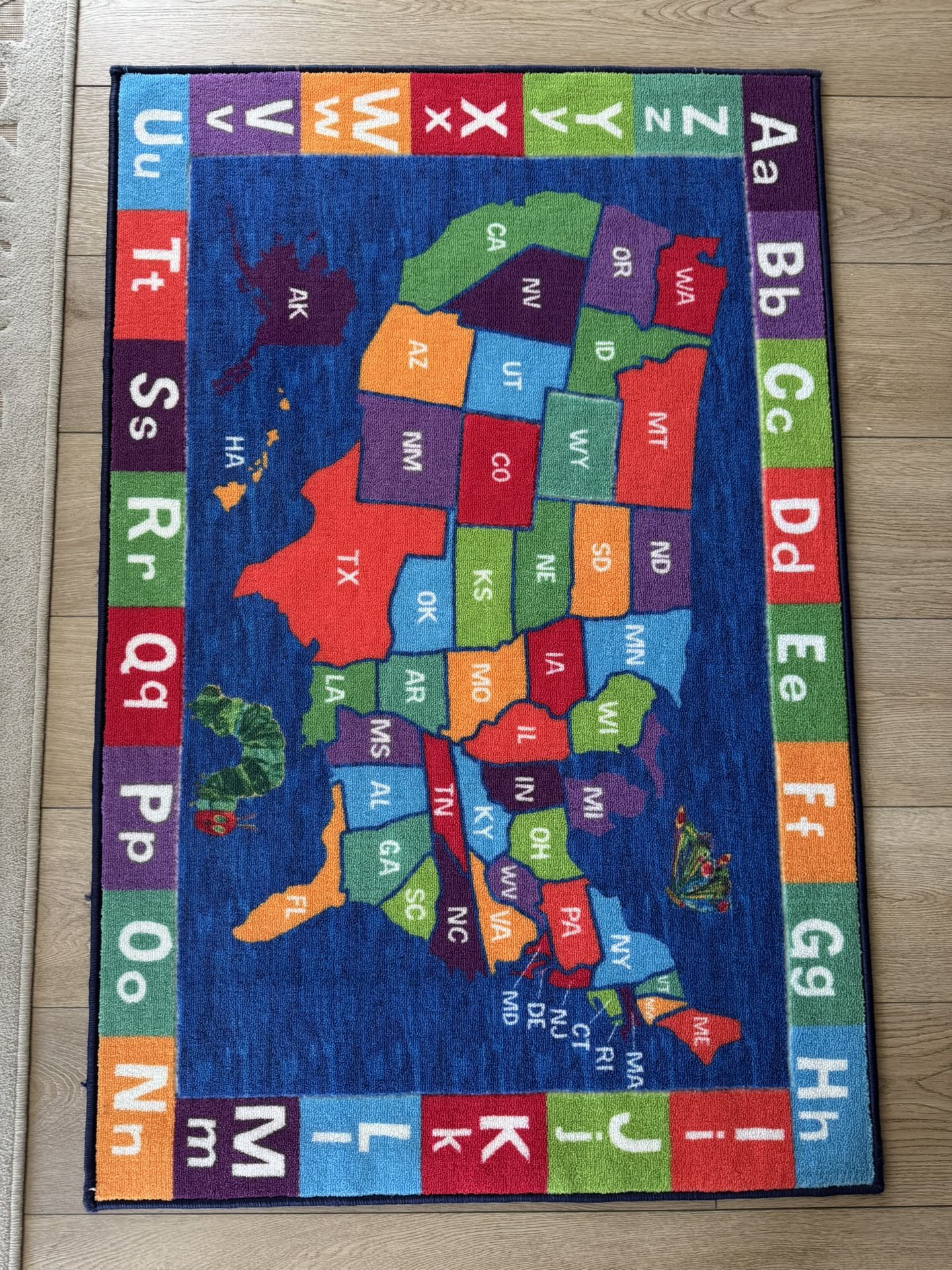 Eric Carle USA Map Area Kids Rug ( 54 Inches X 36 Inches)