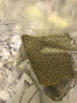 Mini Glass Gold Toned Beads. Almost 1 POUND. 15.3 ounces.