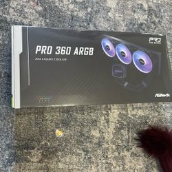 ASRock AIO PRO 360 ARGB 27mm radiator, ARGB waterblock, ARGB Hub-lighting fan, black version