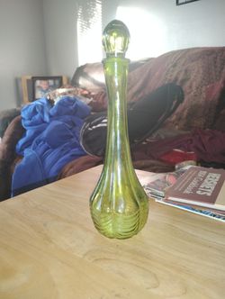 Green Glass Avon Bottle Vintage