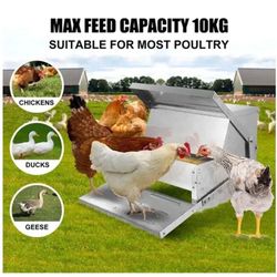 Automatic Chicken Feeder - Sturdy Galvanized Steel Poultry Feeders 
