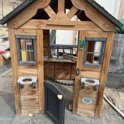 Beautiful Children’s  Wood  Playhouse 4feet 7 Inches High X 42 Inches WideX 40 Inches Depth