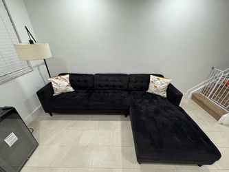 Dark Blue L-Shaped Couch