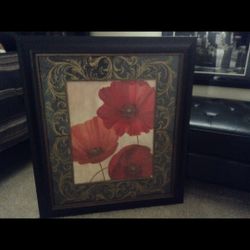 FRAMED RED POPPIES