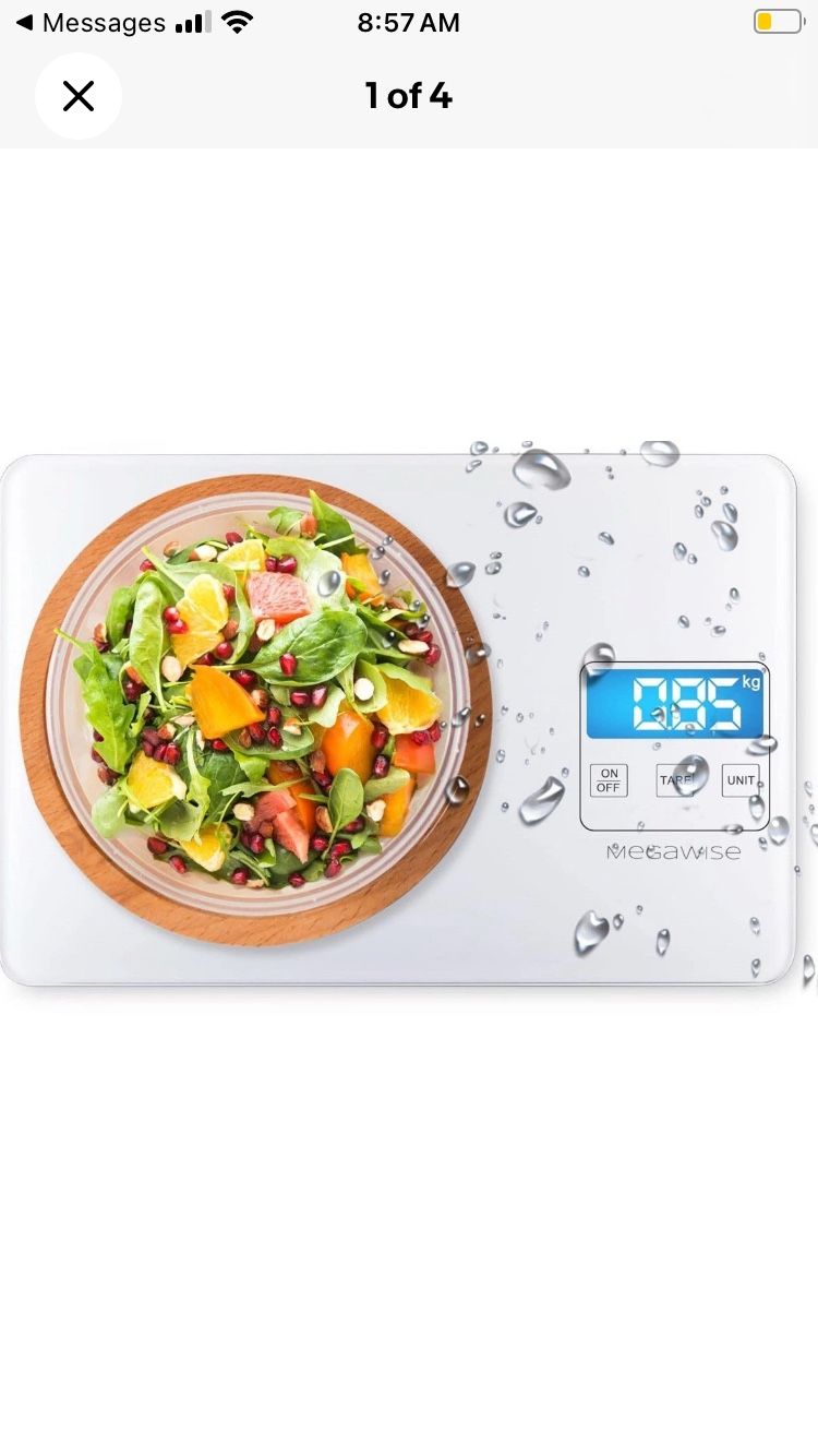 MegaWise Precision Food Scale, 33lb Waterproof Rechargeable Digital Kitchen S...