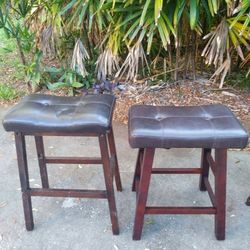 Stools With Leather Rectangular Top 