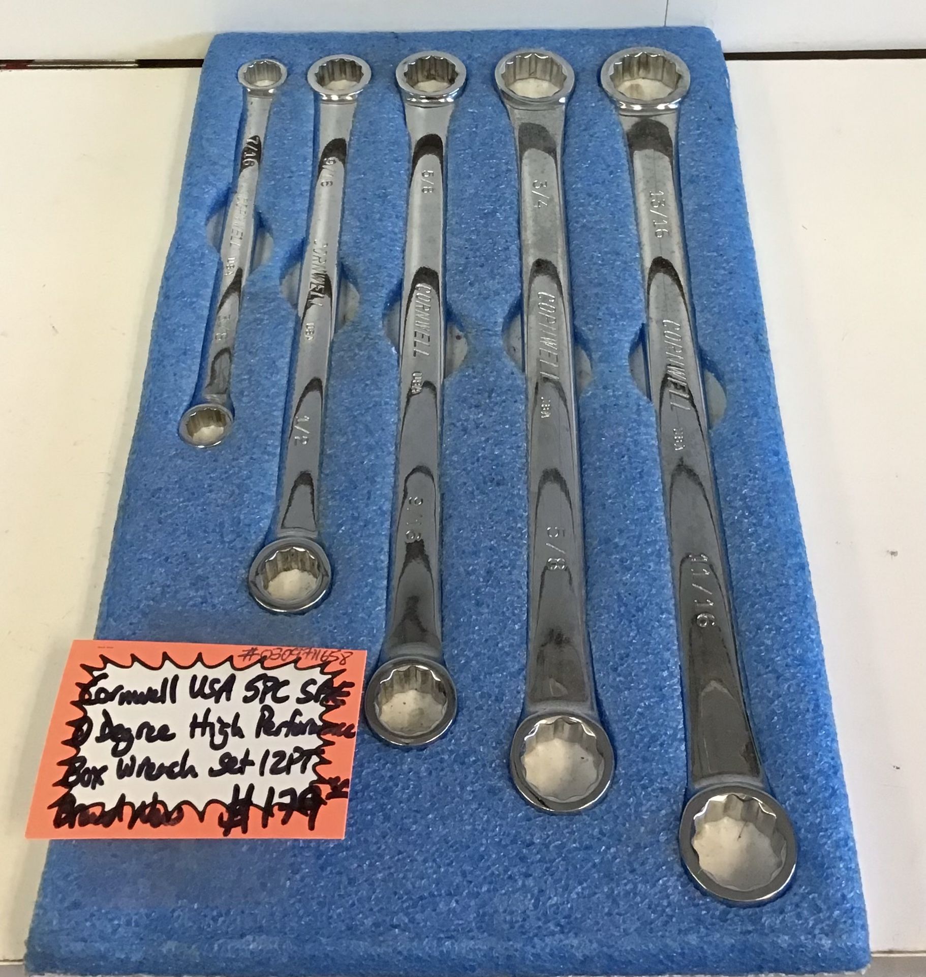 Cornwell USA 5pc SAE 0 Degree High Performance Box Wrench Set 12pt Brand New