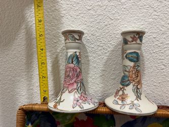 2 beautiful vintage candlestick holders