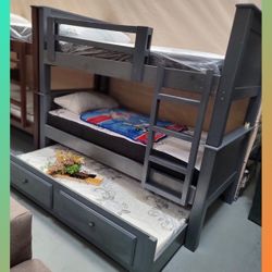 Bunk beds / Literas twin twin twin con colchones / Camas nuevas