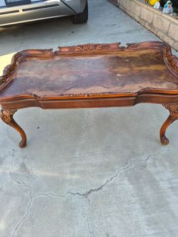 Antique Carved Wood Coffee Table