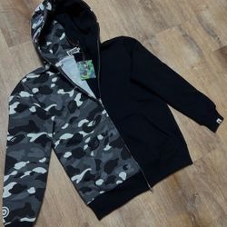 A Bathing‎ Ape BAPE City Camo Half Shark Full Zip Hoodie Black/Camo