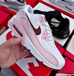 Nike Air Max 90 Pink and Burgundy Sneakers