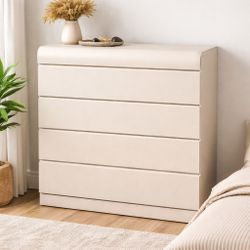 Modern Minimalist 5-Drawer Dresser – Beige / Cream Finish