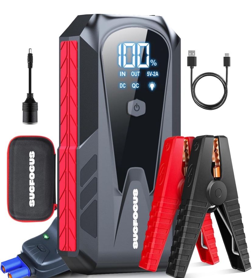 Car Battery Jump Starter, Jumper Starter Portable 3000A(for 9.0L Gas or 8.0L Diesel Engine),12V Lithium Jump Box Booster Power Pack LED Light