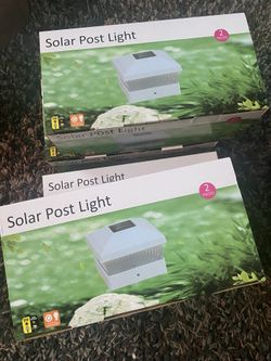 2pk PVC Solar LED Post Deck Lights $13 (4 sets total)