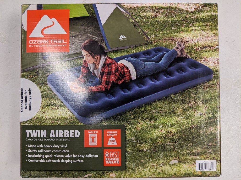 New Ozark Trail Twin Size Inflatable Air Bed Mattress (Blue)