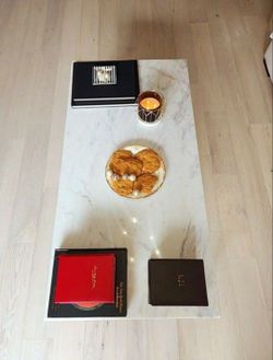 Marble Top Coffee Table With Wood Frame