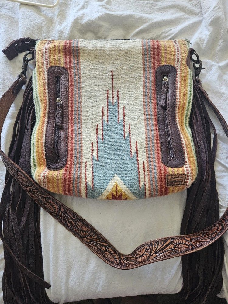 Purse American Darling Aztec and Fringe Cross Body