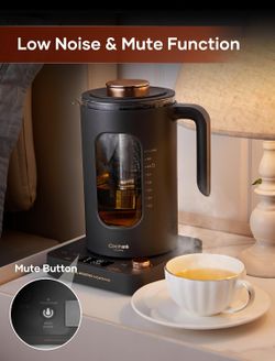 Electric Tea Kettle with Infuser, ±1°F, Temperature Control, 1L Borosilicate Glass, 1200W Fast Heat