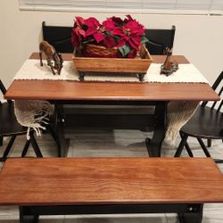 Dining Table With Chairs & Benches 