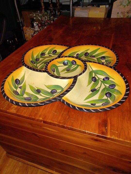 Clay Art Olive Rustic Serving Tray