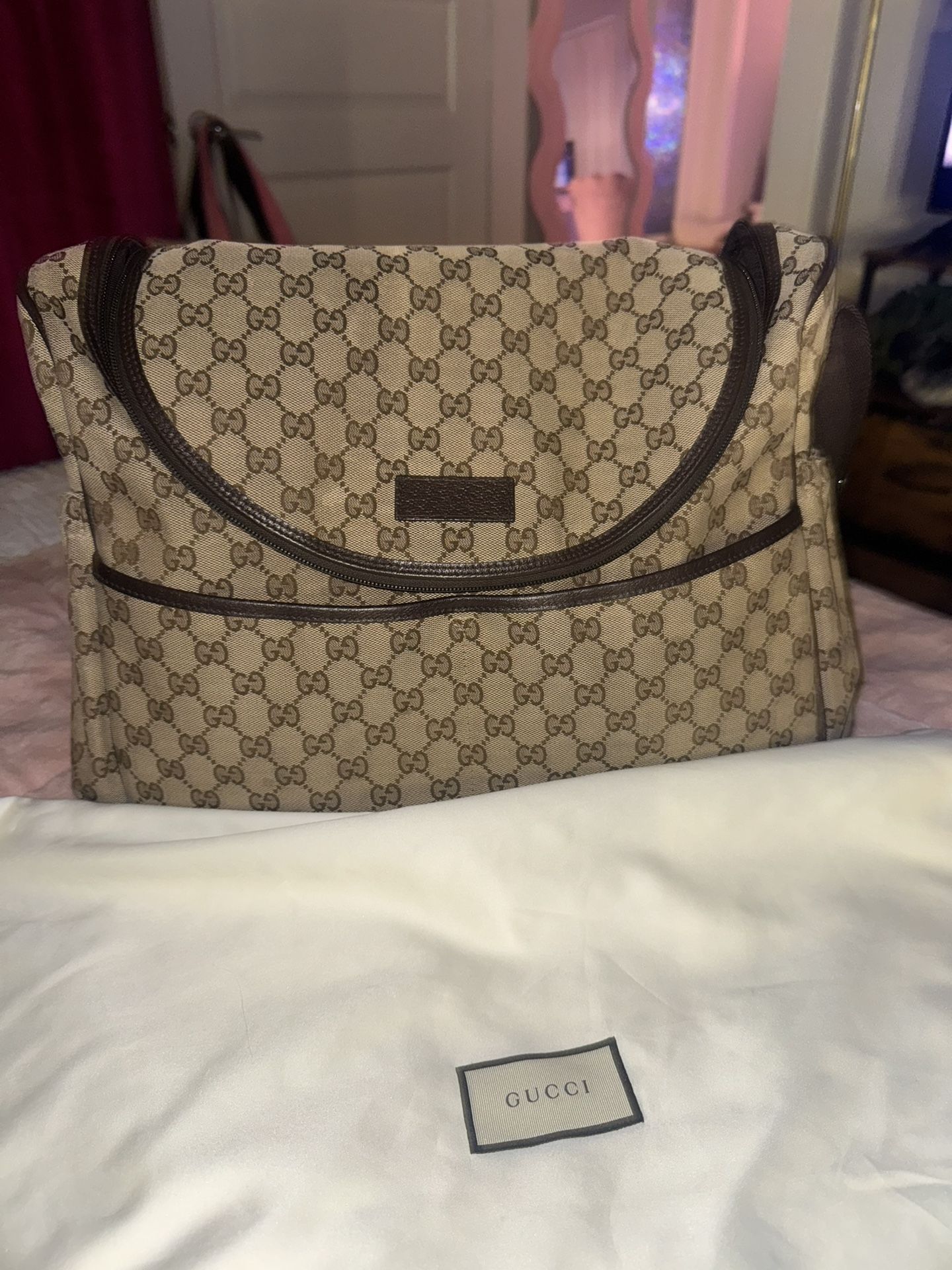Gucci Canvas Diaper Bag