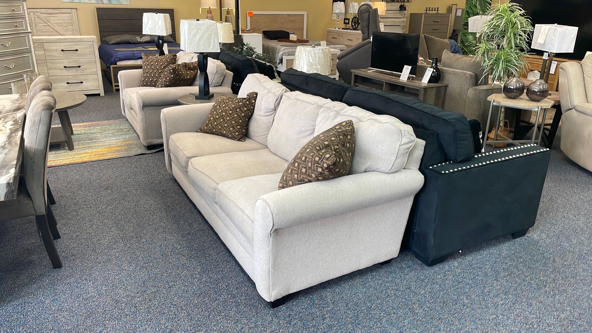 Beige Sofa And Loveseat