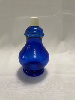 Vintage  Avon  Cobalt Blue Glass Bath Oil Bottle