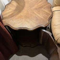 Two Wooden Antique End Tables 
