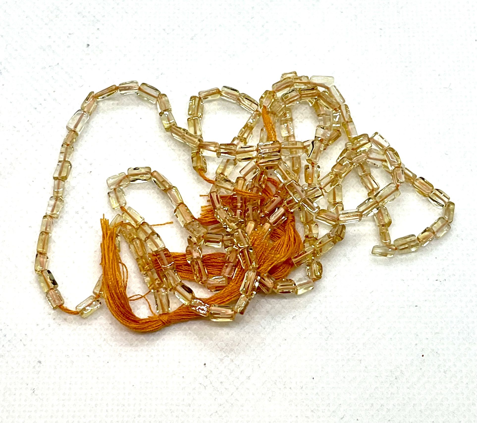 Strand Of Citrine Cubed Beads