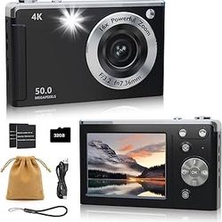 4K Digital Camera for Photography Autofocus,16X Zoom, 50MP Portable Compact Point and Shoot Digital Camera,Compact Travel Cameras for Beginners with 3
