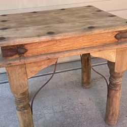 Natural wood western end table/nightstand