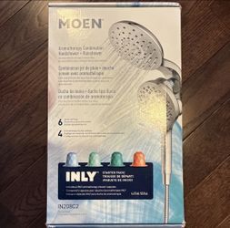 Aromatherapy 6-Spray Patterns 6.5 in. Wall Mount Dual Shower Heads with INLY
