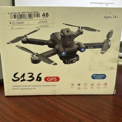 New S136 Drone with HD Electric Zoom Lens FPV Mode Brushless Motor GPS Smart Avoid Noise Barrier Function Foldable Outdoor Aerial Ranging RC Airplane 