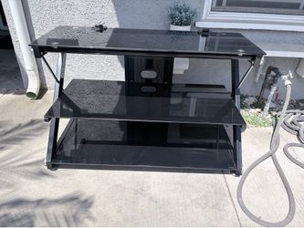 Modern Black Glass TV Stand / Entertainment Center – 48”