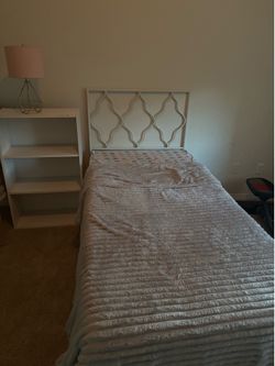 Girls bedroom set: twin bed, dresser, book shelf