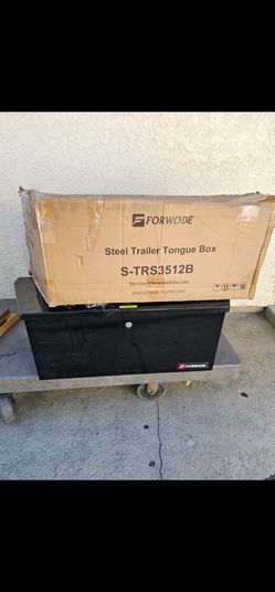 Trailer Tongue Box, Heavy Duty Trailer Tongue Tool Box Storage Organizer with Lock & Keys, Utility Tool Chest for Pickup Truck Bed, RV, SUV, Off-Road 