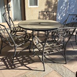 Glass Table With 5 Chairs